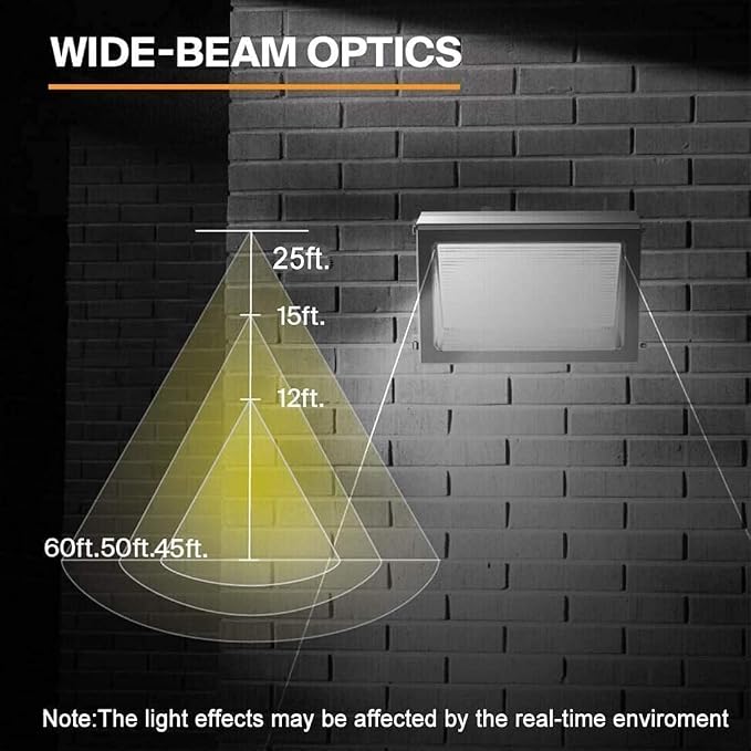ledmo LED Wall Pack Light Size Update Dusk to Dawn Lighting 120W | Outdoor Security Flood Lighting 5000K Commercial and Industrial Fixture for Buildings, Warehouses, Parking Lots, Yard