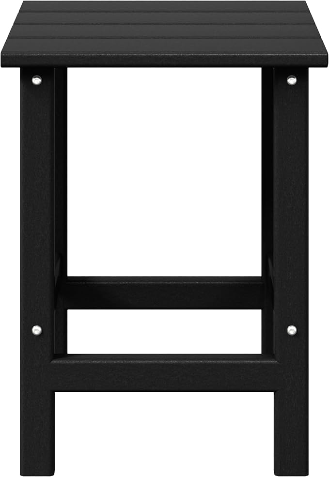 WestinTrends Malibu Square Outdoor Side Table for Adirondack Chair, Black