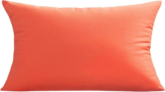 VAKADO 12x20 Outdoor Waterproof Throw Pillow Covers Set of 2 Decorative Outside Patio Furniture Cushion Cases Decor for Garden Bench Porch Couch Tent,Orange | Soft polyester, hidden zipper. Fade resistant, patio porch garden furniture. Machine washable...