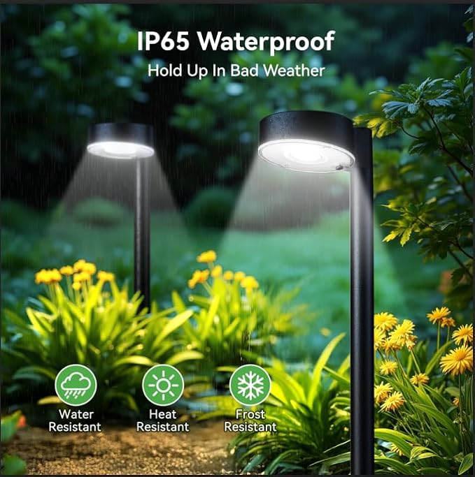 Ahaorigin 8 Pack Solar Pathway Lights Outdoor, 12 Brighter LEDs Solar Lights Outdoor Waterproof, Up to 12 Hrs Modern Path Light for Yard Garden Walkway Driveway Lawn, Cool White