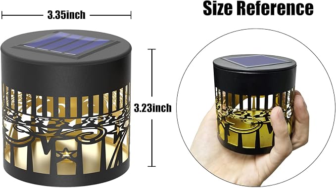 gardencave 2 Pack Solar Fence Lights Metal Solar Powered Outdoor Wall Deck Lights Sun Moon Theme Waterproof Fence Light for Garden Post Patio Backyard Yard Decor (Face, 2 Pack)