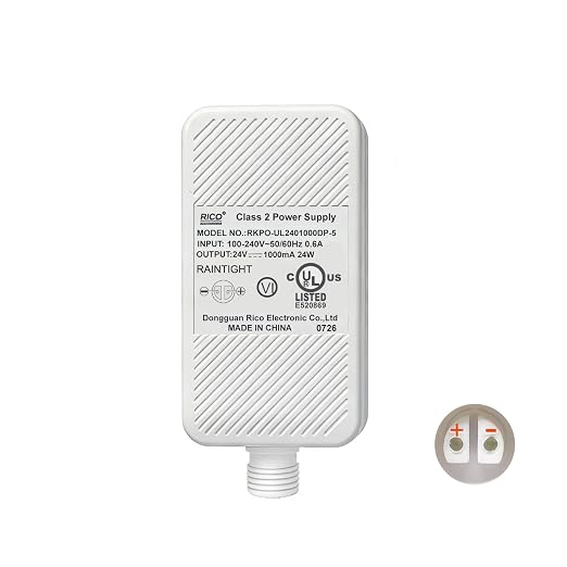 Class 2 Power Supply for Permanent Outdoor Lights, 24V 1A 24W Power Adapter | LED Transformer Replacement and Suitable for Permanent Outdoor Lighting Within 33ft（10m）