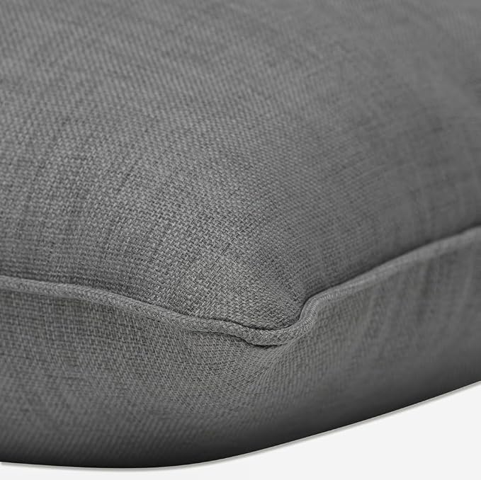 Pillow Perfect Rave Solid Indoor/Outdoor Lumbar Pillow Plush Fill, Weather and Fade Resistant, Lumbar - 11.5" x 18.5",, Grey, 2 Count