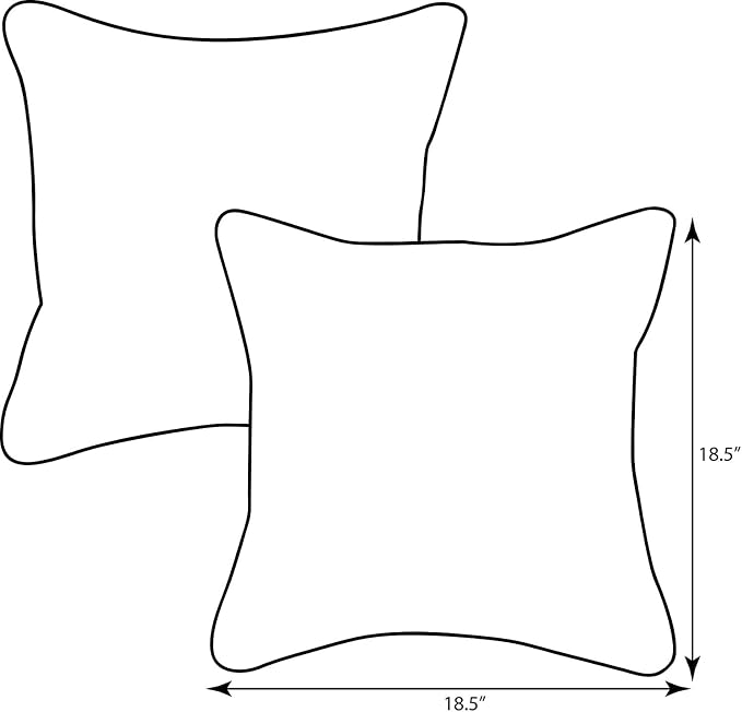 Pillow Perfect Fresco Solid Indoor/Outdoor Throw Pillow Plush Fill, Weather and Fade Resistant, Throw - 18.5" x 18.5", Black, 2 Count