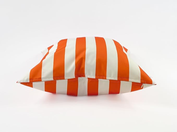 Pack of 2 Outdoor 20''x20'' Waterproof Orange Striped Throw Pillow Covers Decorative Square Cushion Patio Pillows for Patio Furniture (Orange Tiger)