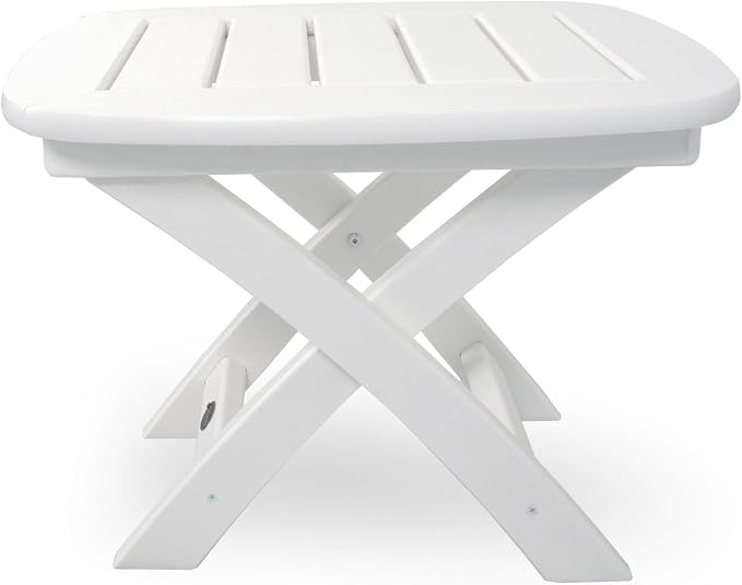 Trex Outdoor Furniture Yacht Club Side Table, 21-Inch by 18-Inch, Classic White