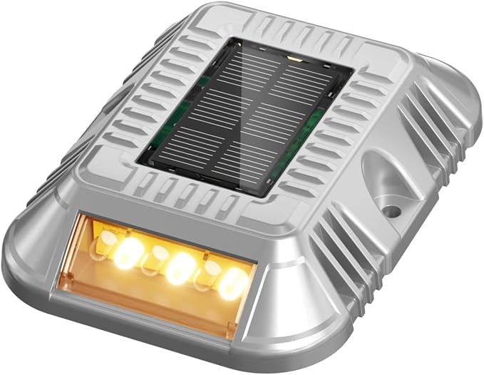 addlon Solar Dock Lights Marine 8 Pack, 2CCT Outdoor Driveway Marker Deck Lights, IP67 Waterproof, Solar Powered Deck Light for Pathway Warning Step Sidewalk Patio, Warm White & Cool White, FCC