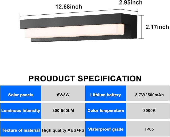 Boajuna Outdoor Solar Wall lamp, Dusk to Dawn Motion Sensor Lantern with 3 Lighting Modes, Wireless Exterior Solar Porch Lights Wall Mount Patio Fence Outdoor Light Fixture
