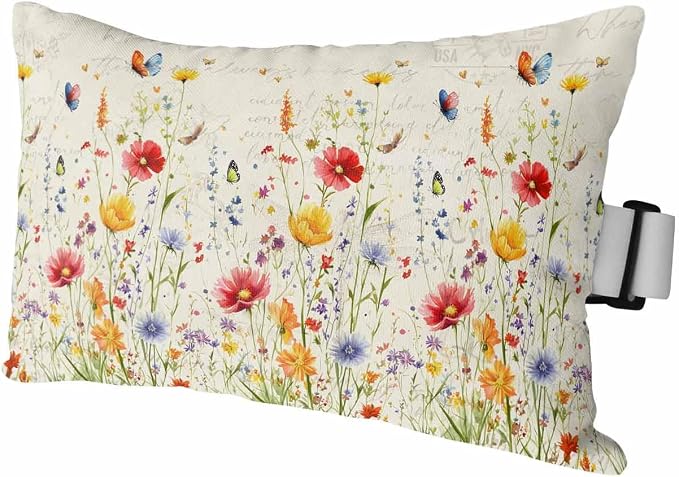 Outdoor Lumbar Cushions with Inserts, Vintage Colored Flower Plant Garden Waterproof Fluffy Fade Body Pillows, Patio Furniture Pillow for Home Balcony Garden Decor 11x16IN