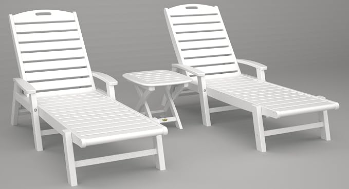 Trex Outdoor Furniture Yacht Club Side Table, 21-Inch by 18-Inch, Classic White