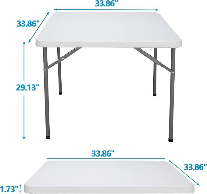 ZENY 3 Foot Portable Folding Table Camping Picnic Table Indoor Outdoor Dining Party Picnic Plastic Table