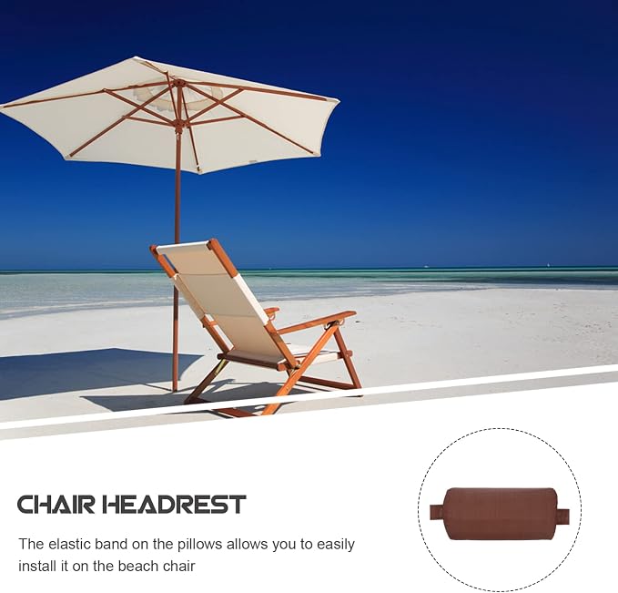 Yardwe Beach Chair Headrest Pillow Soft and Cozy Head Cushion for Folding Patio Chairs Easy to Install and Clean
