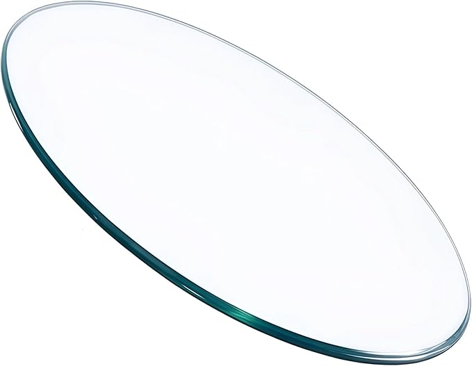 36" Round Glass Table Top - 1/2" Thick Beveled Edge Tempered Glass, Replacement Glass Table Top for Kitchen/Patio Table