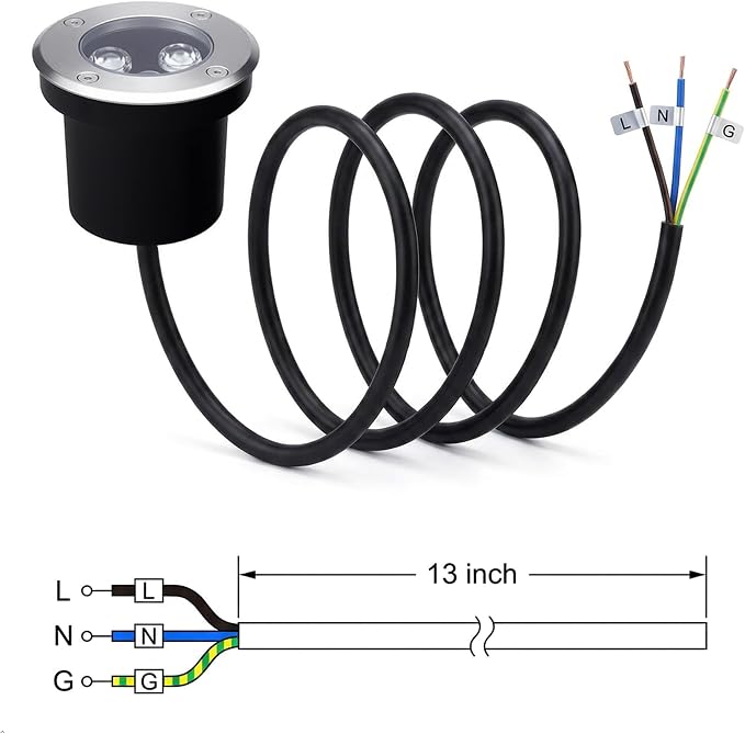 In Ground Well Light Landscape LED 3W, Direct 85-265V AC Transformer-Free Design, IP67 Waterproof Outdoor Pathway Lighting, 3000K Warm White for Garden Patio Deck Yard Walkway, Premium Quality