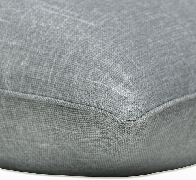 Pillow Perfect Tory Solid Indoor/Outdoor Large Lumbar Pillow Plush Fill, Weather and Fade Resistant, Large Lumbar - 16.5" x 24.5", Grey, 2 Count