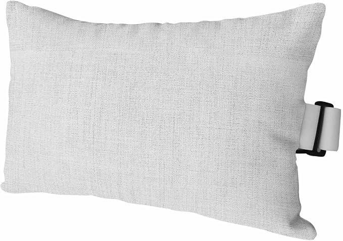 Outdoor Pillow for Chaise Lounge Chair Gray Rustic Vintage Burlap Texture Outdoor Pillows Waterproof with Adjustable Strap Headrest Lumbar Pillows for Garden Patio Furniture 1 Pack 11" x 16"