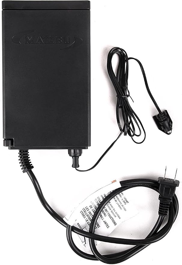Malibu 45 Watt Power Pack with Sensor and Weather Shield for Low Voltage Landscape Lighting and Spotlight Outdoor Transformer 120V Input 12V Output 8100-9045-01