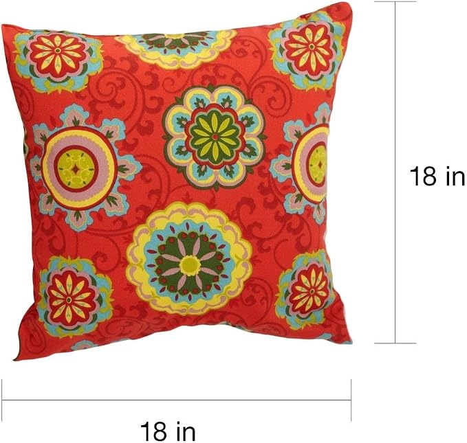 Blazing Needles All-Weather UV-Resistant Outdoor Knife Edge Pillows Set, Set of 2, 20", Tropique Raven