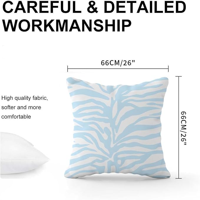 Blue Tiger Print Pillow Cover Animal Tiger Print Throw Pillow Cover Abstract Farmhouse Decor Pillow for Patio Garden Couch Tent 26x26 in