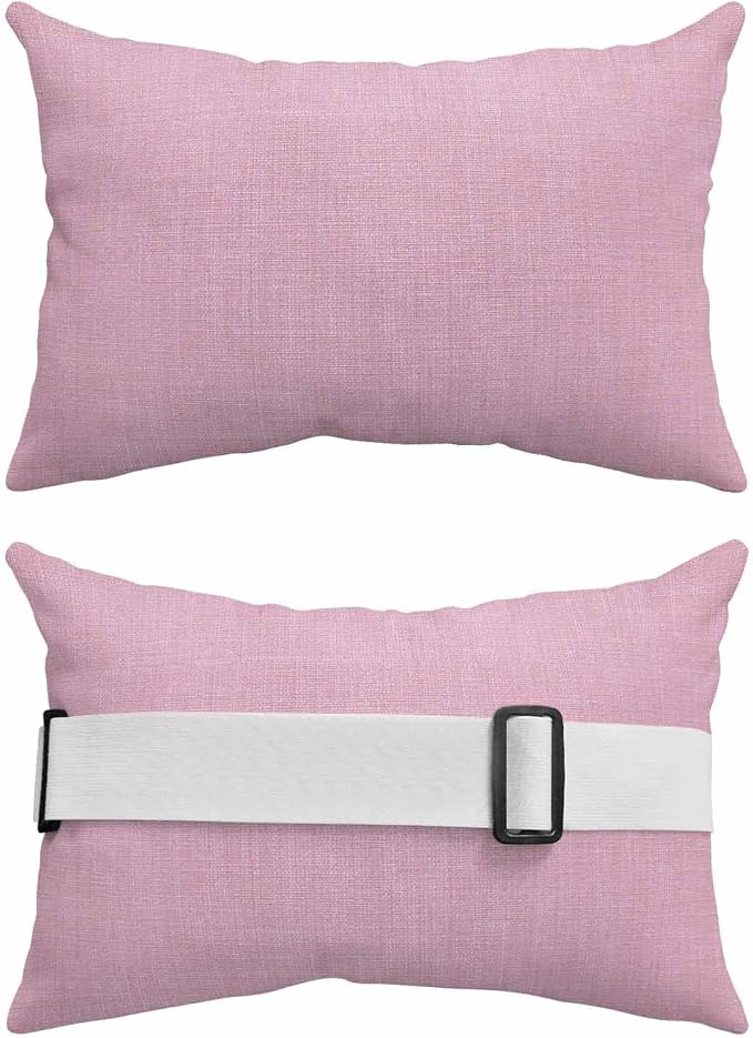 Pack of 2 Outdoor Lumbar Pillow Covers 11x16 Inch, Pink Burlap Texture Waterproof Throw Pillow Covers Set, Farmhouse Vintage Pink Indoor&Outdoor Decorative Cushion Cases for Patio Porch Beach