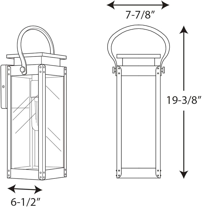 Progress Lighting Union Square Collection 1-Light Clear Flat Glass Farmhouse Outdoor Medium Wall Lantern Light Stainless Steel