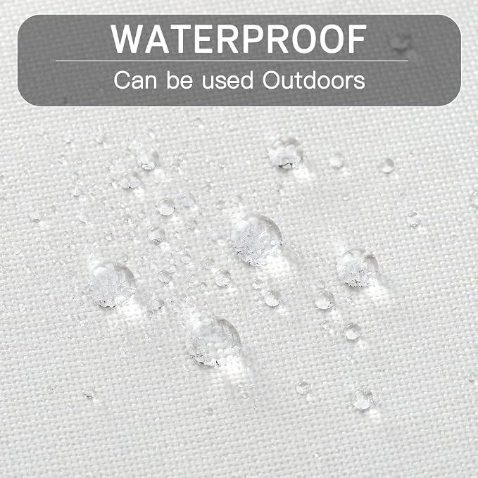 OTOSTAR Pack of 4 Outdoor Waterproof Throw Pillow Covers Decorative Pillow Covers Square Patio Balcony Pillow Case Cushion Case Pillows Shell for Couch Bed Tent Sofa Decor 18x18 Inch (Cream White)