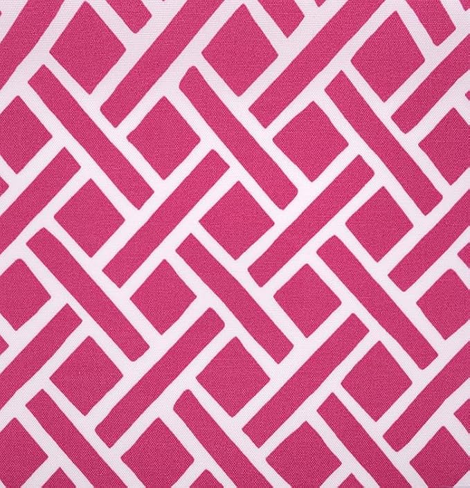 RSH DECOR 6-Pack Pillow Set | All-Weather Fabric | Water & Fade-Resistant | Outdoor Throw Pillows | 20" x 12" Lumbar, 17" Square, & 20" x 6" Neck Roll | Made in USA (Midnight Melody Pink Geometric)