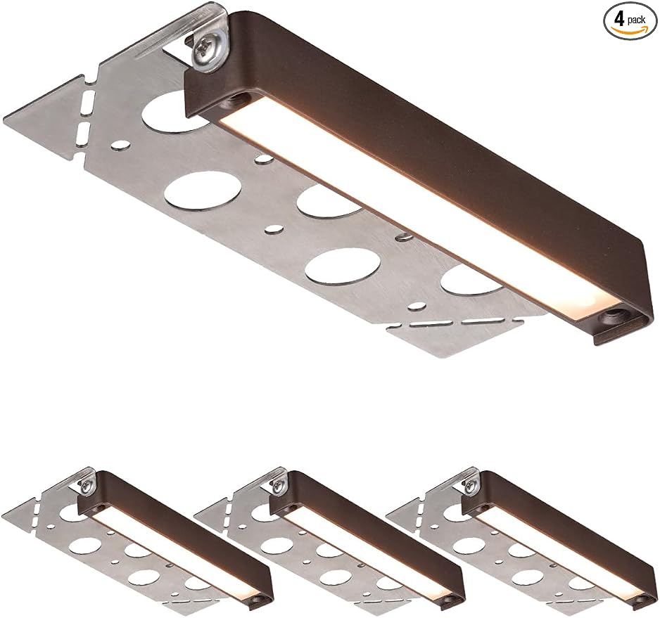 LEONLITE 4-Pack 7 Inch LED Hardscape Lighting, 3W/4W/5W, 2700K Soft White | Update Dimmable Retaining Wall Lights, Low Voltage Landscape Lighting, 12-24V AC/DC Paver Light, Outdoor Step Lights, ETL