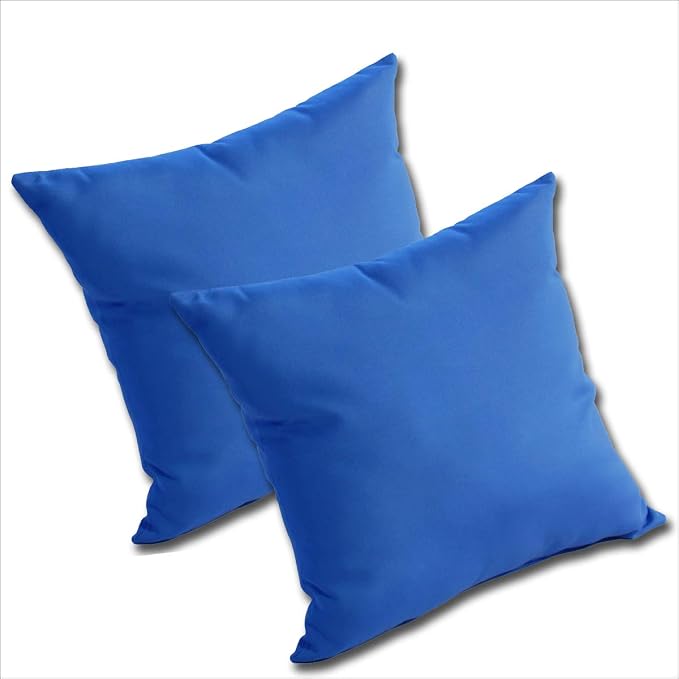 Comfort Classics Set of 2 Sunbrella Outdoor/Indoor Throw Pillows Inc. (Pacific Blue)