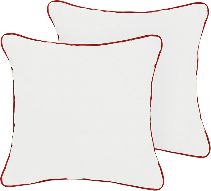Sorra Home Sunbrella Indoor/Outdoor XL Corded Pillows, 24" x 24", Canvas Natural