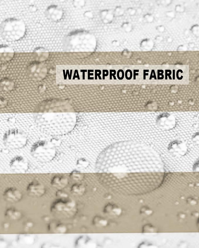 Outdoor Pillows 24x24 Waterproof Outdoor Pillow Covers Khaki White Stripes Polyester Throw Pillow Covers Garden Cushion Decorative Case for Patio Couch Decoration Set of 2 Geometric