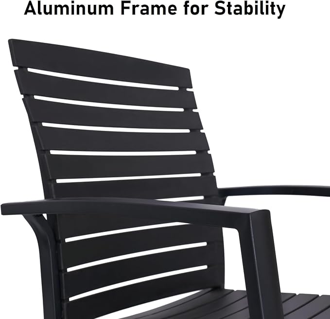 7-Piece Patio Furniture Set, 63" Outdoor Table and Aluminum Chairs | Rectangle Metal Patio Dining Table, 1.6" & 1.9" Umbrella Hole with Cover, Aluminum Frame Patio Chair, Resin Seat and Backrest