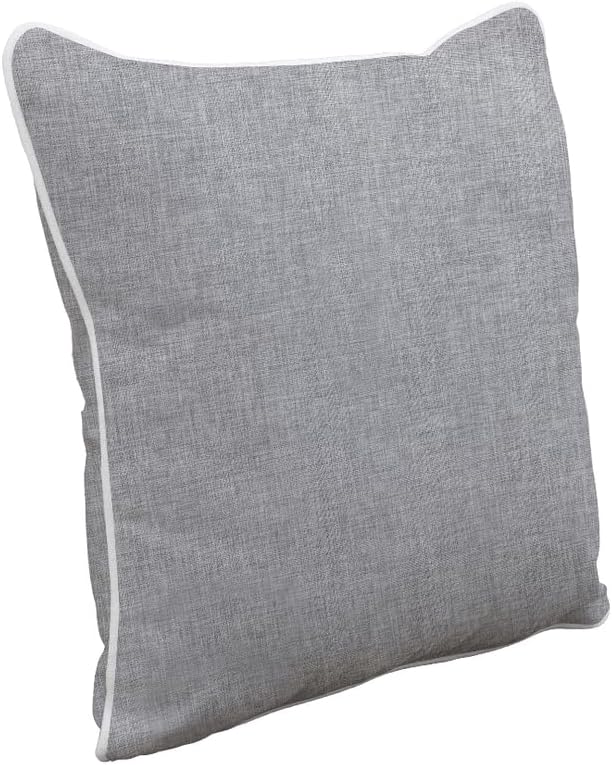 East Green 18 x 18 Square Outdoor Accent Pillow, Set of 2, Granite with White Piping