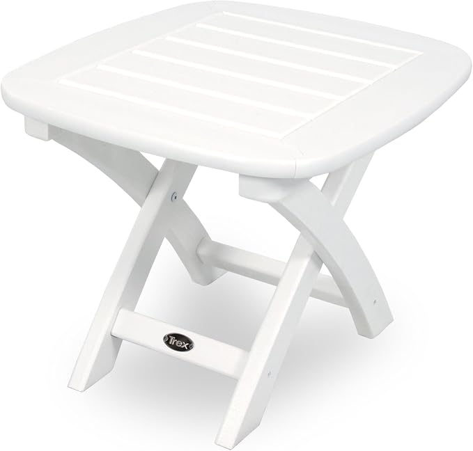 Trex Outdoor Furniture Yacht Club Side Table, 21-Inch by 18-Inch, Classic White