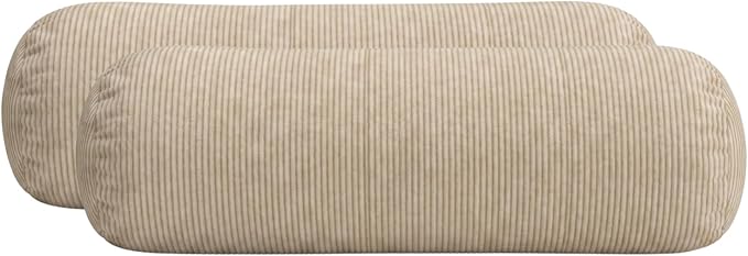 RSH DECOR: Neck Roll Pillows Set of 2 | 24” x 8” | Outdoor Bolster for Patio, Deck, Porch, or Poolside Chairs | Fade & Water-Resistant | Made in USA (Logic Bones)