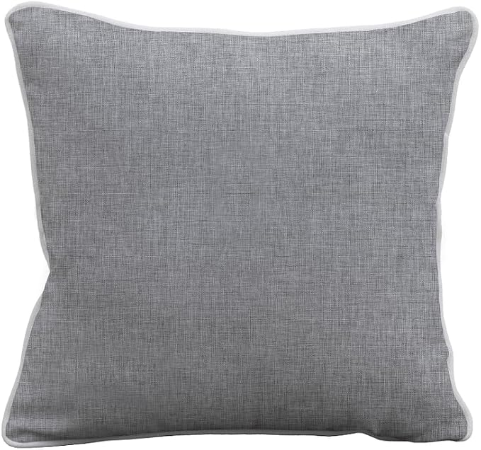 East Green 18 x 18 Square Outdoor Accent Pillow, Set of 2, Granite with White Piping