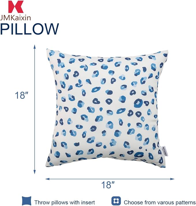 Outdoor Pillows 18"x18" Waterproof Decorative Pillows with Inserts | Set of 2 Fade Resistant Patio Throw Pillows for Garden Porch Couch and Patio Furniture