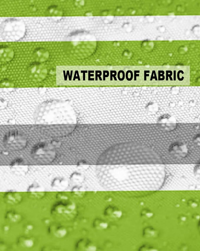 Outdoor Waterproof Throw Pillow Covers Set of 2 Grey Green Stripes Decorative Outdoor Pillows Cushion Case 16x16 Inch Classic Striped Patio Pillows for Couch Sofa Bed Garden Office Home Decor