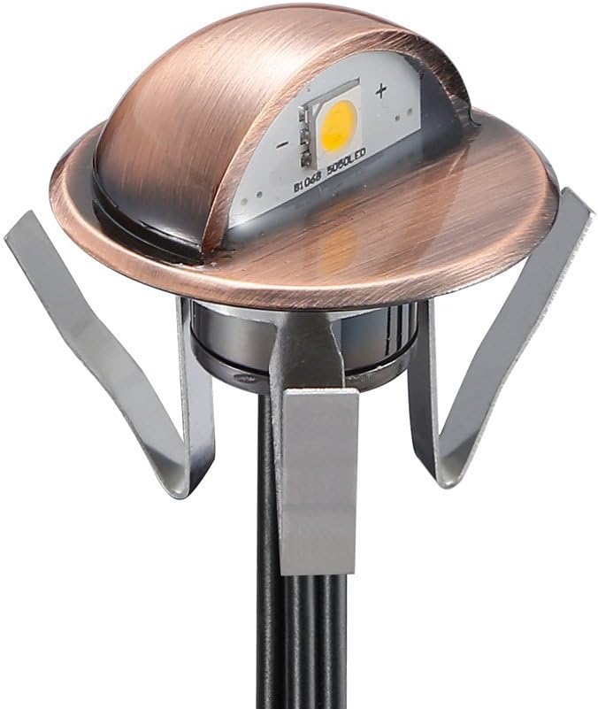Low Voltage LED Deck Lights kit Φ1.38 Outdoor Garden Yard Decoration Lamp Recessed Landscape Pathway Step Stair Cold White LED Lighting, Bronze