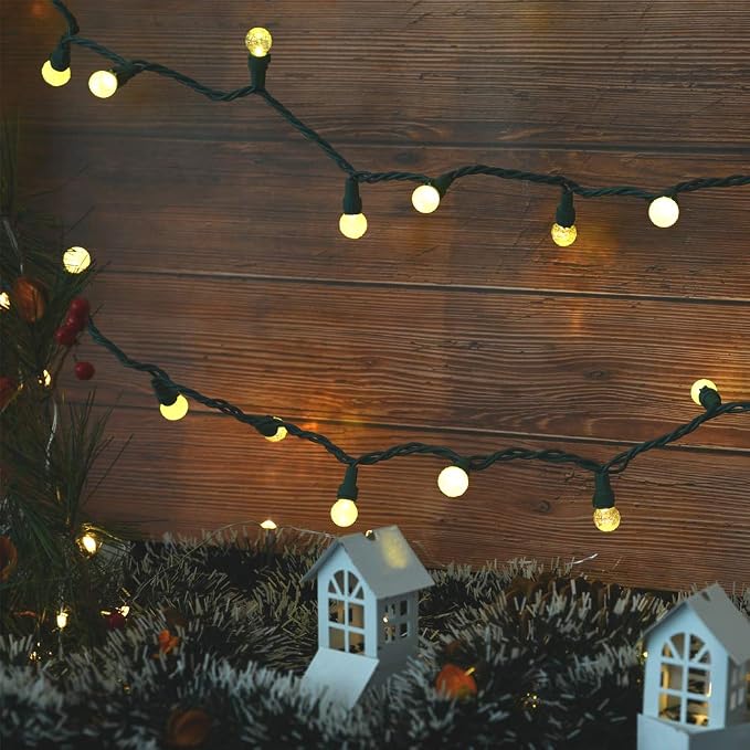 Globe String Lights, 70 LED Mix-Ball Fairy Lights Plug in UL Listed Christmas Tree Lights 19Ft Christmas Outdoor Indoor Fairy Lights for Bedroom Tree Patio Party Garden Wedding, Warm White