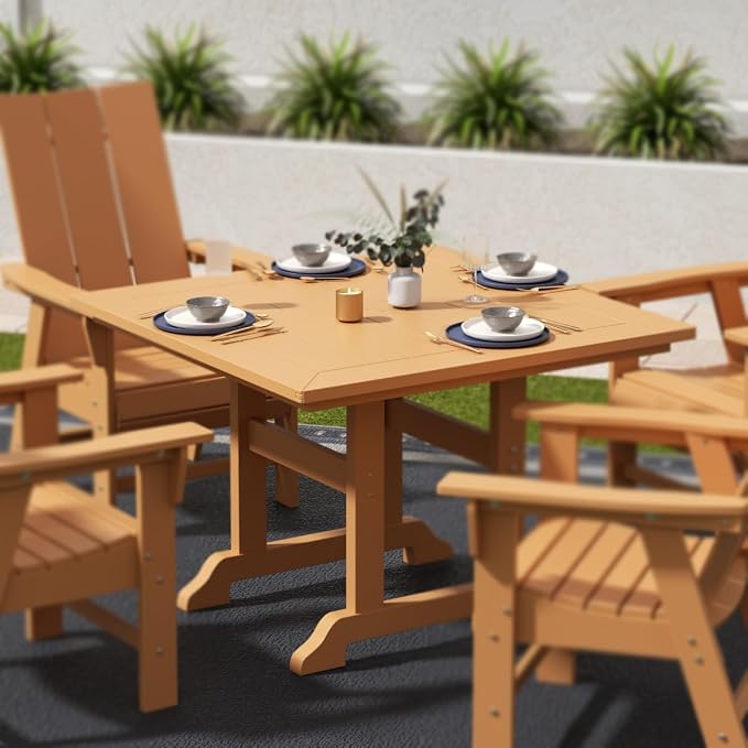 HDPE Laguna 43" Square Dining Table,Teak