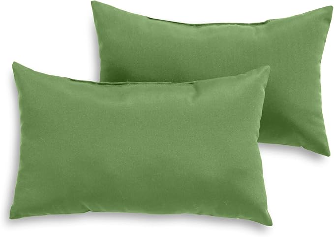 South Pine Porch Outdoor 19x12-inch Rectangle Accent Pillow (Set of 2), Hunter Green