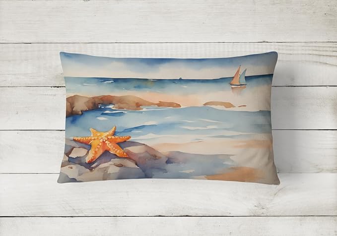 Caroline's Treasures DAC2830PW1216 Starfish Throw Pillow Machine Washable, Indoor Outdoor Decorative Pillow for Couch, Bed or Patio, 12HX16W