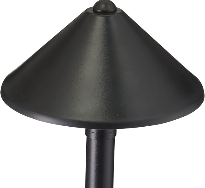 VOLT Conehead 12V Black Brass Path Light & 3W 2700K G4 LED Bulb | 12-Foot Diameter Illumination, 300 Lumens, Warm White Light, Low Voltage, Ideal for Pathway Walkway Garden Driveway or Patio