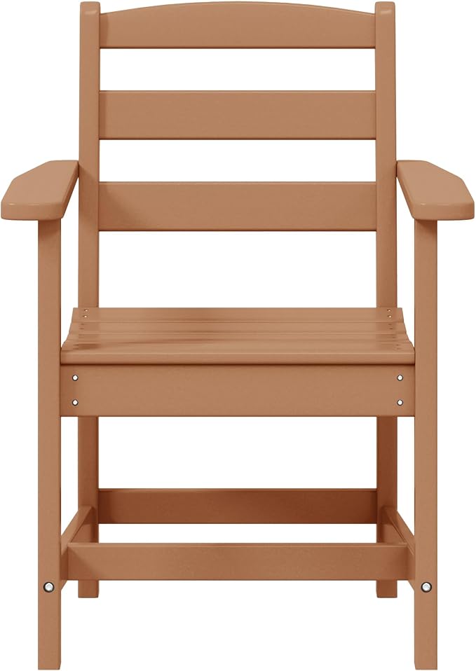 WestinTrends Ashore Outdoor HDPE Patio Classic Dining Arm Chair, Teak