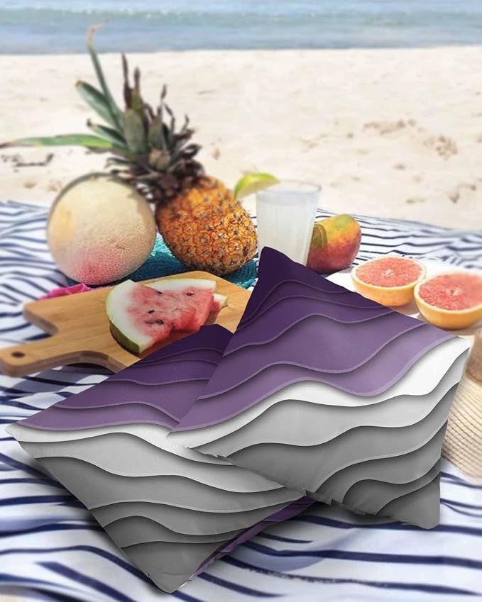 Outdoor Pillows 24x24 Waterproof Outdoor Pillow Covers Lavender Prple Grey Ombre Polyester Throw Pillow Covers Garden Cushion Decorative Case for Patio Couch Decoration Set of 2 Gradual Texture