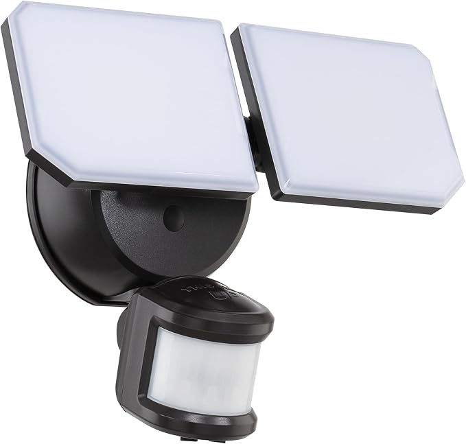 Guardian Flood and Security Wall Light with 2 Lights 2,250 Lumens 20 Watts and Programmable Motion and Photo Sensor in Bronze