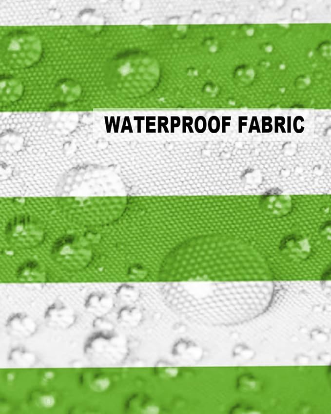 Outdoor Waterproof Pillow Covers for Patio Furniture Green and White Stripes Decorative Throw Pillow Cover Solid Striped Pillowcases Set of 2 Cushion Case for Sofa Couch Chair 20 x 20 in