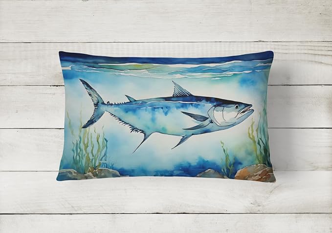 Caroline's Treasures DAC2771PW1216 Bluefin Tuna Throw Pillow Machine Washable, Indoor Outdoor Decorative Pillow for Couch, Bed or Patio, 12HX16W