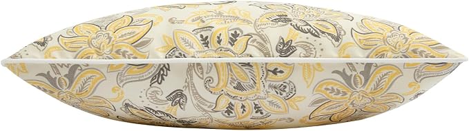 Outdoor Lumbar Pillows Water Resistant 12x20 inch,Decorative Throw Pillow Set of 2 with Insert,Hidden Zipper Headrests for Patio Furniture Sofa Couch Chair(Yellow Flower)
